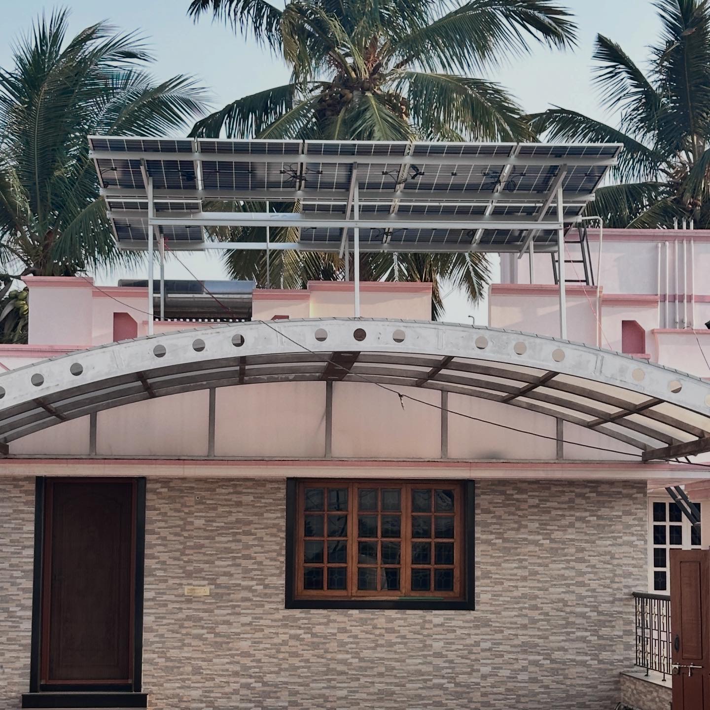 Elevated solar structure above a home