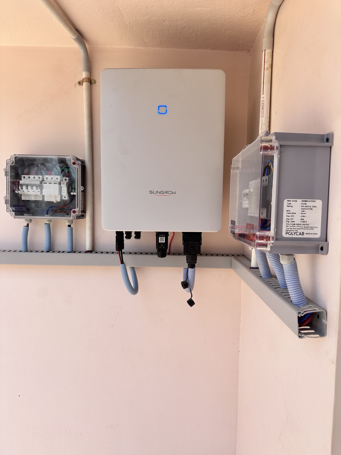 Indoor inverter and electrical enclosure installation